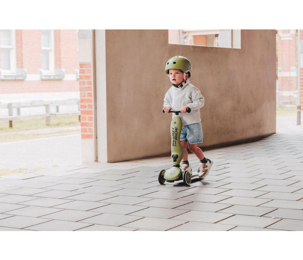 Scoot & Ride Highwaykick 1 Jeździk i hulajnoga 2w1 Olive - 1265377 - zdjęcie 7